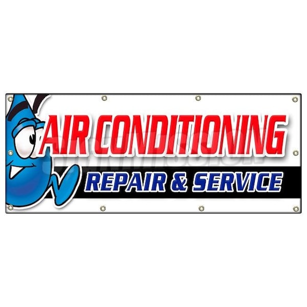 AC REPAIR & SERVICE BANNER SIGN hvac air conditioning estimates finance